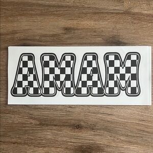Checkered Black and White mama screenprints